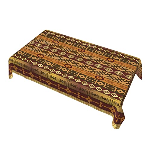 Opmlisir Long Table Cloth,African Motifs On Ethnic Background Rectangle Tablecloth Wrinkle Free Washable Table Cover For Kitchen Dining,Birthday Party,Holiday,Christmas,Buffet 54" X 72" #TOP2