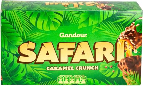 Image of Gandour Safari Caramel Crunch Chocolate Bar, Green Jungle Theme Packaging Each 32g X Pack Of 12 (From UAE)