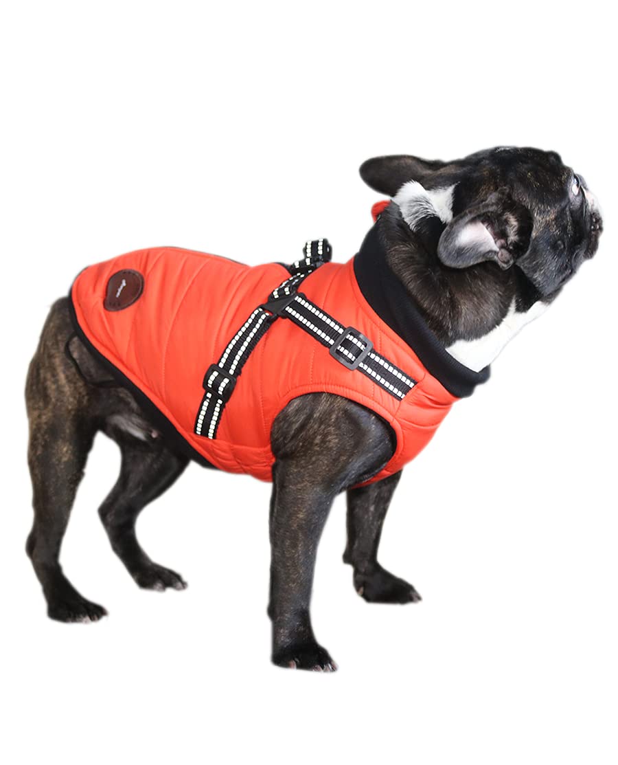 Amazon | ASMPET 犬 服 秋 冬 防寒着 子犬 犬服 綿服コート ハーネス