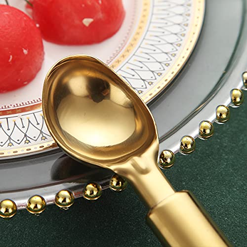 Gold Ice Cream Scoop, Berglander Stainless Steel Cookie Scoop Melon Baller Scooper Cones With Titanium Gold Plating, Specialty Tools And Gadgets, Ice Cream Spoon Food Scoop Dishwasher Safe #TOP5