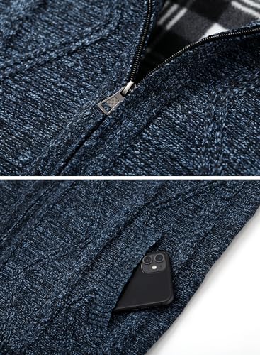 Image of Vcansion Men's Classic Cardigan Sweaters Stand Collar Slim Fit Casual Knitted Sweater