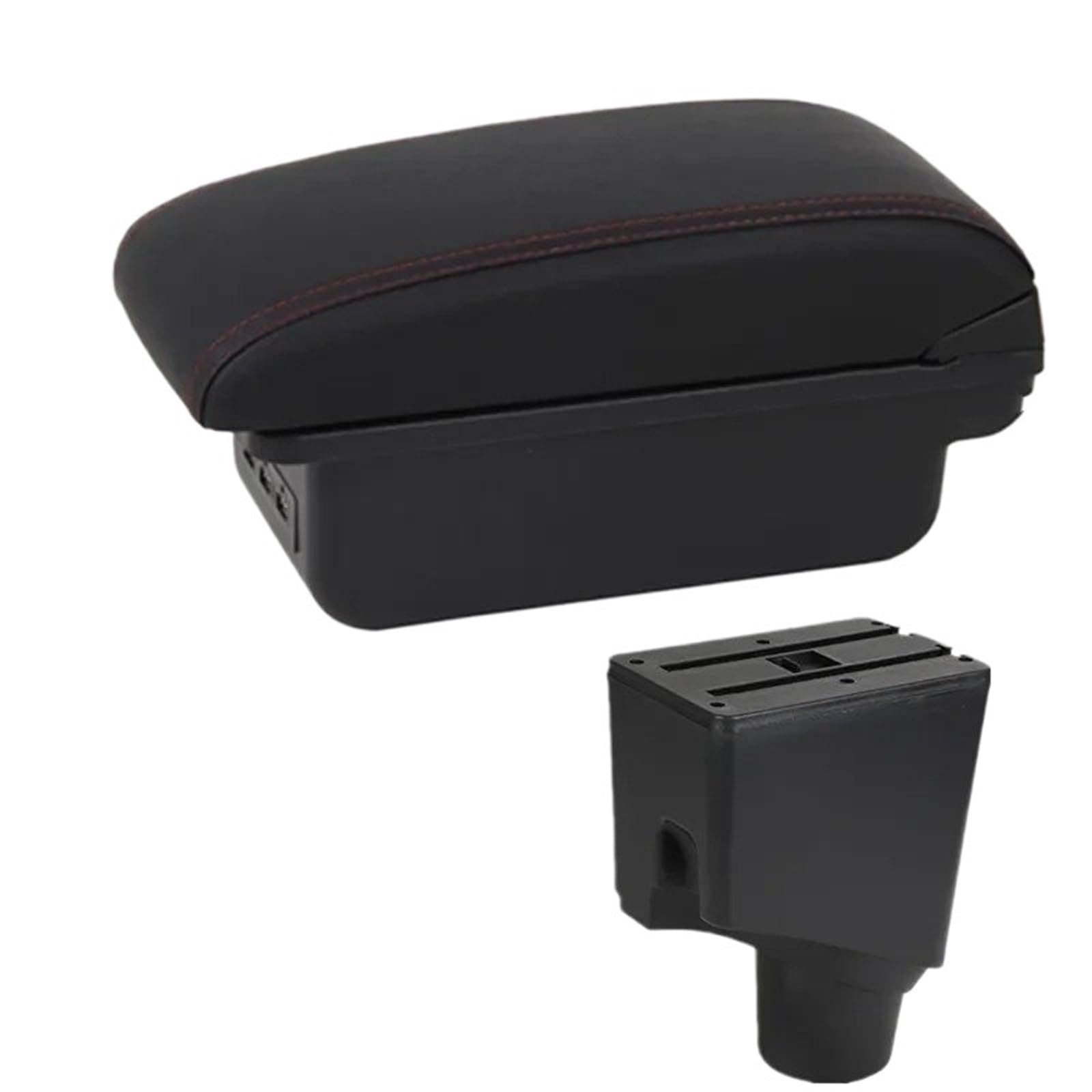 NOKRGQW Car Armrest Box For Toyota For Yaris For Hybrid 2015-2023 Car Armrest Box Interior Dedicated Retrofit Parts Accessories(B1 red line 3USB)