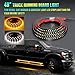 Truck Running Board Lights, Amber Turn Signal Lights Sequential Side Maker Lighting Kits, 2PCs 48 Inch White Courtesy Flexible Step Strip Lights for Extended Crew Cab Trucks Pickup (48