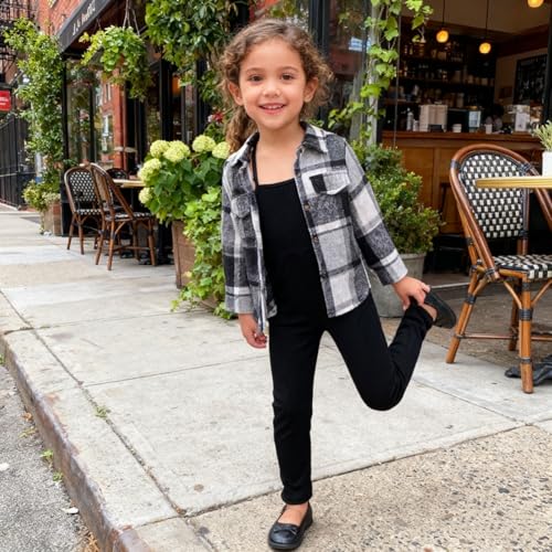 Image of Toddler Girl Clothes Plaid Long Sleeve Button Down Shirt Corduroy Overall Jumpsuit Girls Fall Winter Outfit Set
