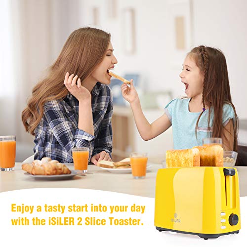 iSiLER 2 Slice Toaster, 1.3 Inches Wide Slot Toaster with 7 Shade Settings and Double Side Baking, Compact Bread Toaster with Removable Crumb Tray, UL Certified, Defrost Reheat Cancel Function - Thumbnail 6
