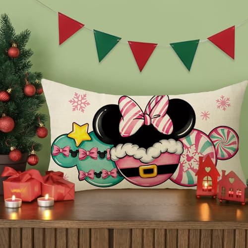 Ussap US-598-PC-S12 Christmas Cartoon Mouse Lumbar Decorative Throw Pillow Cover 12 X 20 thumb #4