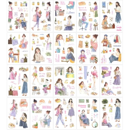 Calcomanías coreanas para personalizar planificadores anuales y decorar tarjetas de felicitación 5
