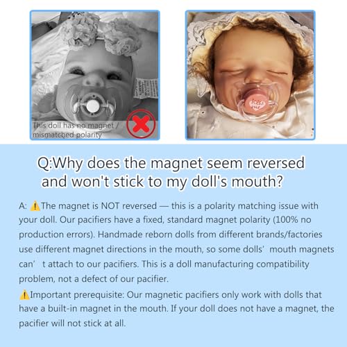 FRUIQIN Reborn Baby Doll Accessories Boy,Magnetic Pacifier Set for Reborn Dolls Boy,-Blue 3-Piece,Realistic Newborn Baby Accessories for Kids Gift.