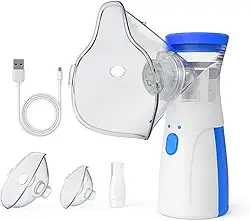 Nebulizador Inalador Ultrassônico Portátil Recarregável USB Silencioso, Compacto, Sem Fio, Ideal para Crianças, Adultos e Idosos Tratamento Respiratório Eficiente Linha Premium