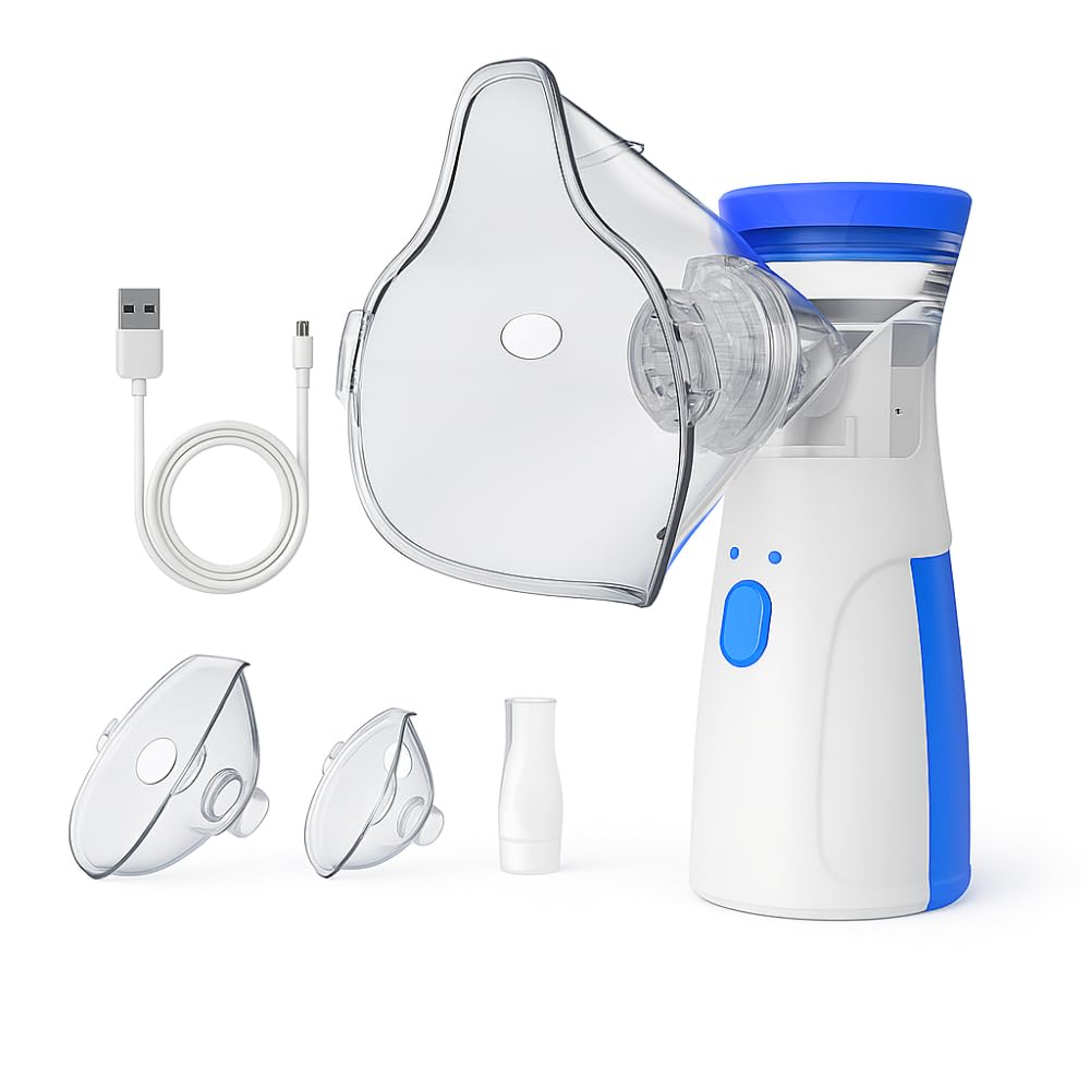qual médico consultar para amigdalite-radardasaude 3 Nebulizador Inalador Ultrassônico Portátil Recarregável USB Silencioso, Compacto, Sem Fio, Ideal par