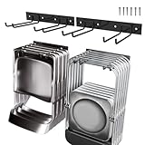 SAMRELAX 2Pack Folding Chair Storage Rack, Chair Hangers for Garage Wall, Garage Tool Organizer Wall Mount, Heavy Duty Garden Tool Holder for Hanging Shovel Rake Broom Ladder
