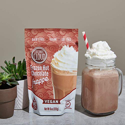 Image of Coconut Cloud Frozen Hot Chocolate | Blended Instant Frappe Iced Cocoa | Add Nut Milk, Ice & Enjoy | Easy, Creamy, Delicious, Tasty Barista Quality. (Vegan, Dairy-Free, Plant Based, Certified Gluten-Free, Women Owned, US Made), 6 Servings