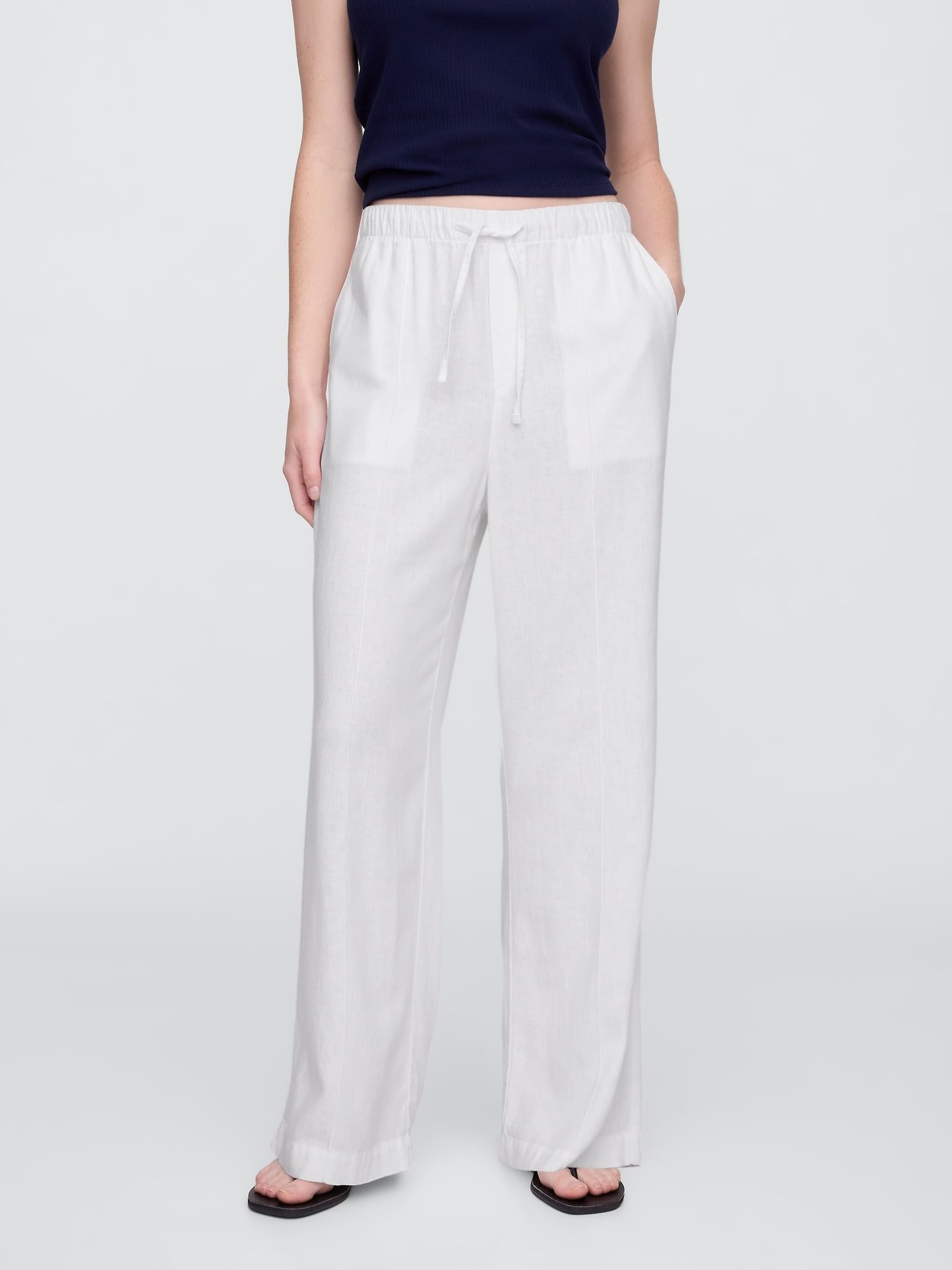 Gap Wide Leg Linen Pull On Pant Pantalones para Mujer