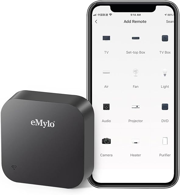 TUYA WiFi Smart IR Remote Controller, eMylo IR RF Universal Remote Control for TV Air Condition Infrared RF Appliances, Comatible with Tuya/Smart Life App,Voice Control Alexa Google Home