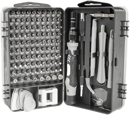 Juego de destornilladores de precisión 115 en 1, kit de herramientas de reparación magnética profesional con 98 brocas de precisión, herramientas de