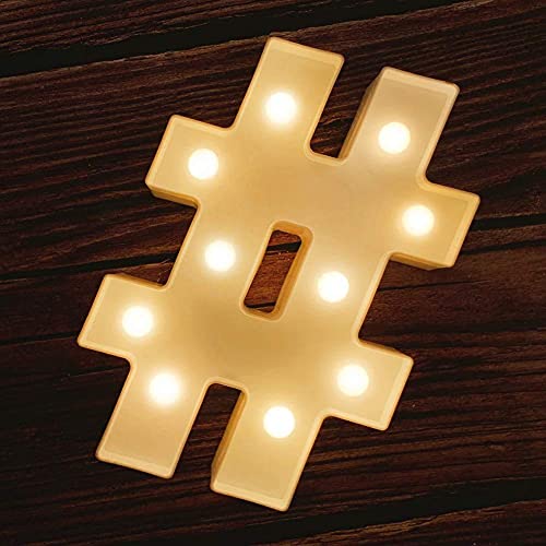 DesiDiya® LED Marquee Alphabet Letters Light Sign for Decoratrion Decor Walls Hanging Birthday Party Light (Symbol-#)