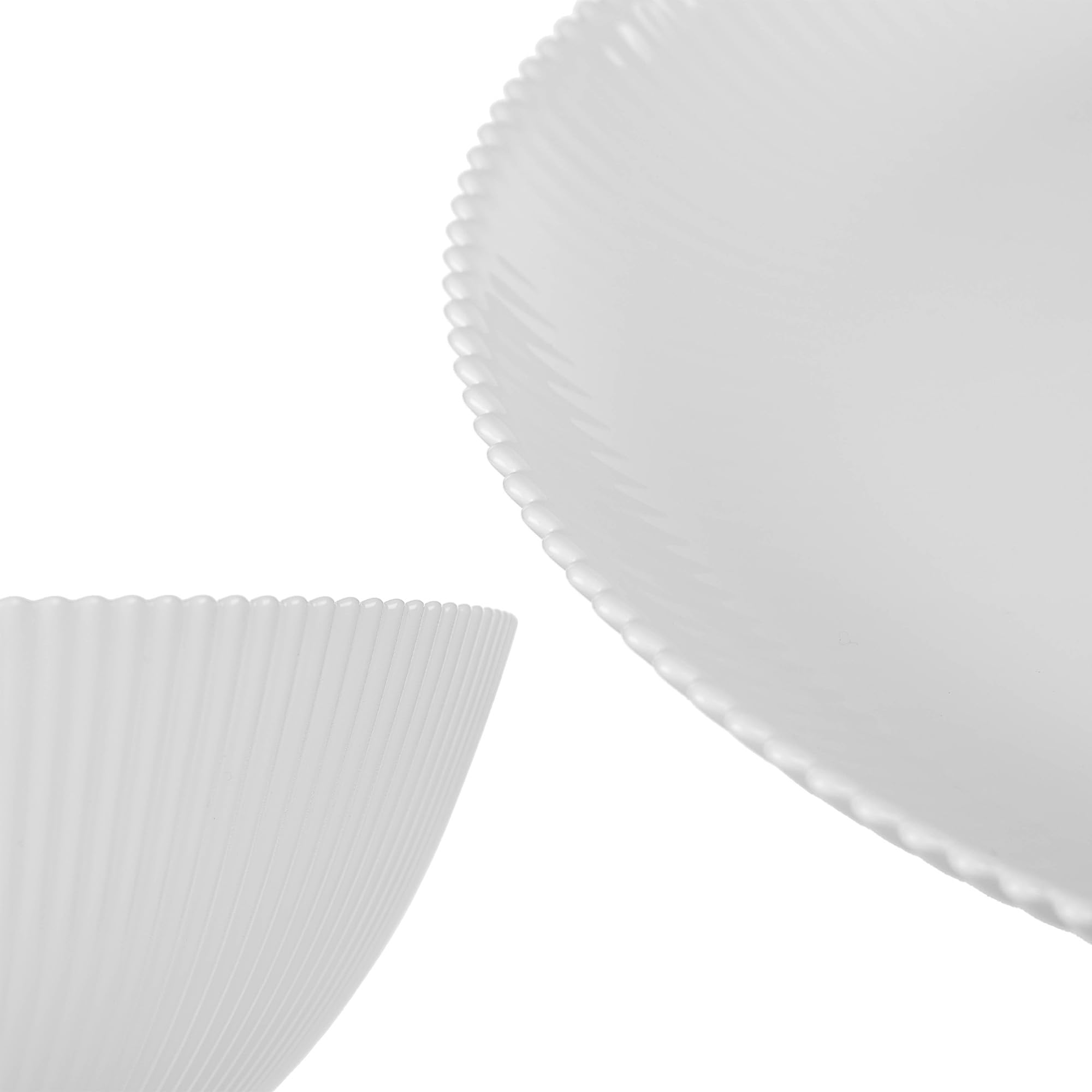 KADAX Vajilla para 6 personas, 18 piezas, de cristal opal blanco, con cuencos para sopa, platos llanos y platos de postre, apto para lavavajillas (blanco)