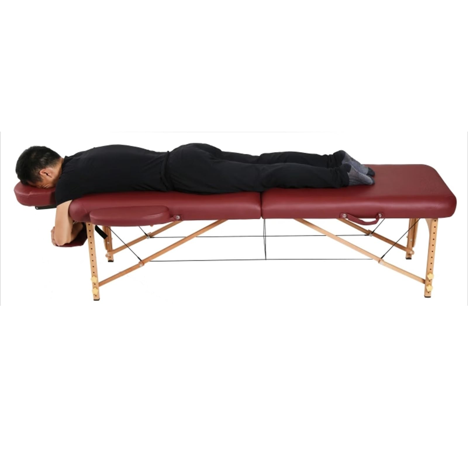 Lettino da massaggio, lettino pieghevole a 3 ciglia, l'altezza può essere regolata da 51 cm a 78 cm, adatto for il salone di bellezza della camera da letto hotel, della casa vacanze(Beige)