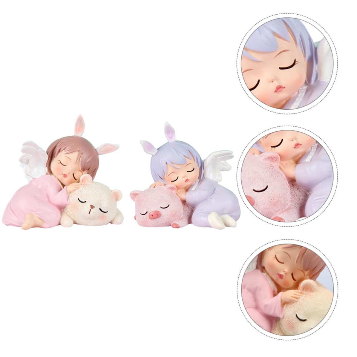 BESPORTBLE 6 Pezzi Decorazione Torta Angelo Bambina in Resina per Tavoli e | Stile Creativo e Adorabile, Figura Cartone per Cameretta, Accessorio Casa, un Pezzo