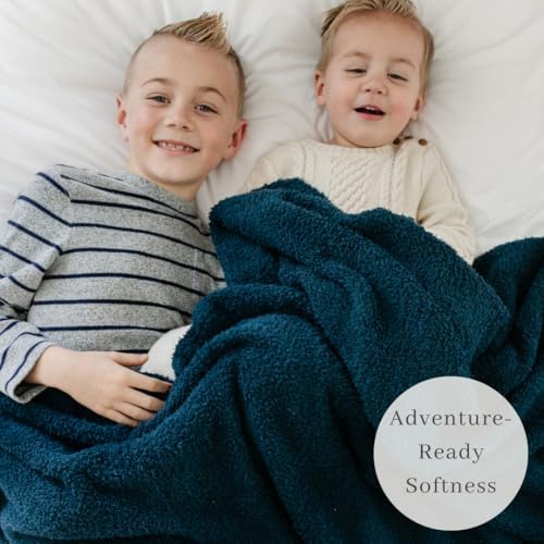 Image of Saranoni Bamboni Luxury Throw Blanket | Oversized Super Soft Plush Home Decorative Comfy Blankets for Couch or Bed | Nautical Blue - X-Large 60 inch x 80 inch