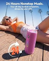BassBloom Roar 3 Portable Bluetooth Speaker,20W Powerful Sound with JIKE Bass,IPX6 Waterproof,24H Playtime,Bluetooth 5.4,RGB Lights,Wireless TWS Pairing,Outdoor for Camping and Beach (Pink) — image 6