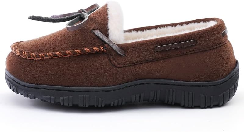 HOMEHOT Boys Moccasin Slippers Memory Foam Kids House Shoes- Nonslip Indoor & Outdoor - Image 4