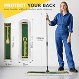 Masthome Industrial Flat Mop,105cm Wide Heavy Duty Floor Mop with 130cm Long Handle,360° Rotatable Wet Dry Commercial Mops for Cleaning Floor Warehouse, Hotel, Mall, Includes 2 Reusable Pads - Image 4