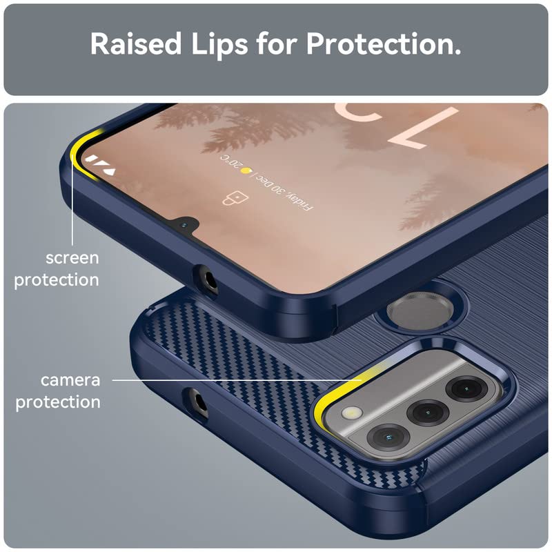 Image of Hybrid Carbon Fiber Back Case for Nokia C31 (Blue)