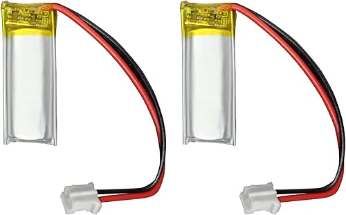 QIAOJINLIN DSTE 601230 - Paquete de 2 conectores JST de 2 pines de 180 mAh batería de iones de litio recargable de polímero de iones de litio
