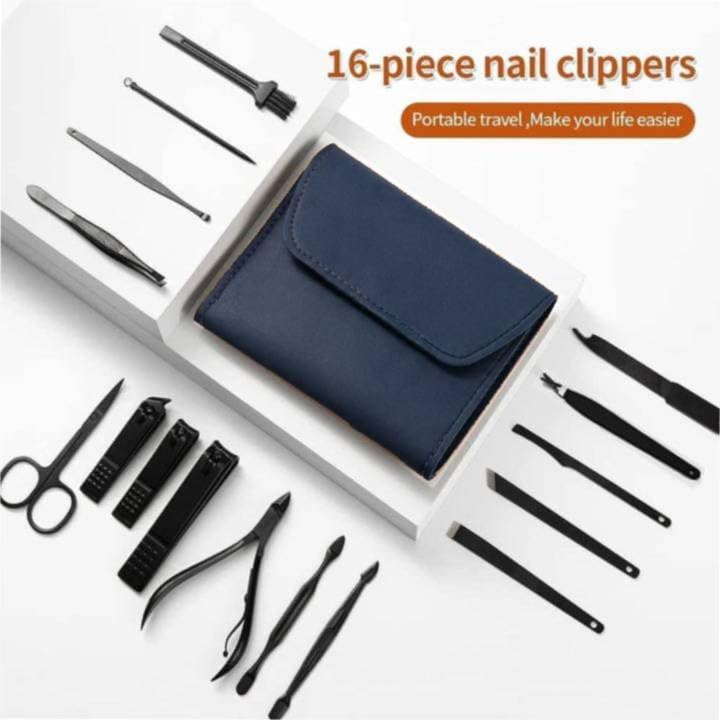 ProBytes 16 Piece Unisex Grooming Kit, His Her Manicure Set, Pedicure, Hand Foot Facial Nail Intimate Personal Care - Image 2