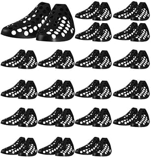 20 Pairs Large Plastic Shoe Tree for Sneakers Aerated Shoe Trees Stretcher for Shoes and Boots, Black