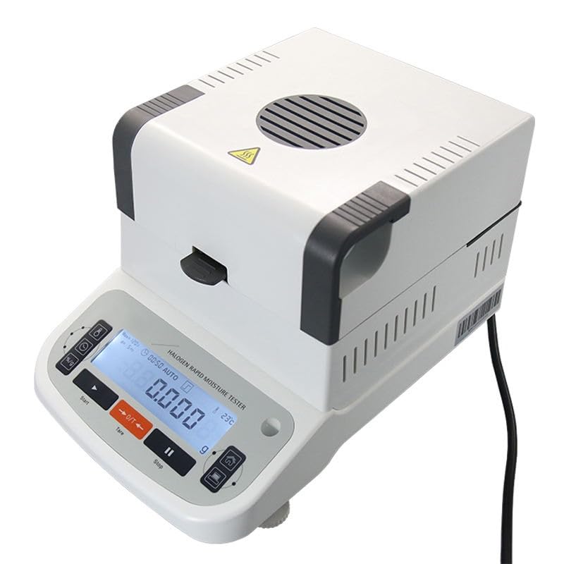 Analizador de humedad, Analizador de humedad halógeno de alta precisión, medidor electrónico de contenido de humedad con legibilidad de 0,0001g, capacidad máxima de 120g, mejora la eficiencia del lab