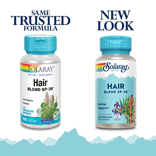 Image of SOLARAY Hair Blend SP-38 | Herbal Hair Support | 100 VegCaps | Botanical hair support formula with Saw Palmetto, Horsetail and Rosemary for daily wellness.