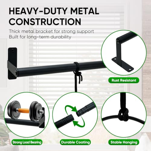 Aivkoif Window Plant Hanger with 4 Pots, 40 Inch Adjustable Hanging Planters for Indoor Plants, Metal Wall/Ceiling Plant Rod for Herbs, Flowers, Kitchen, Apartment & Balcony, Black by Aivkoif - Used condition - Image 6