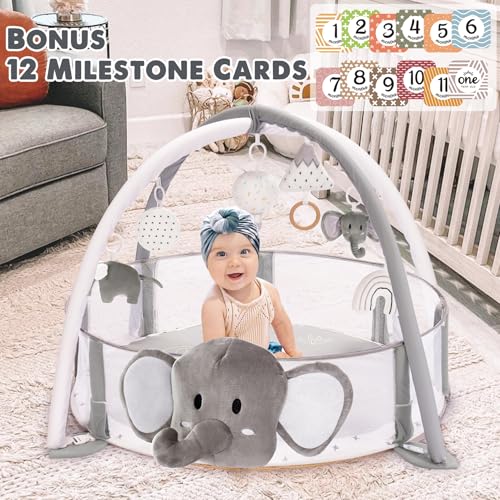 Mallify 5-in-1 XL Large Baby Gym & Ball Pit, Play Mat & Play Gym, Combination Baby Activity Gym with Milestone Cards for Sensory Exploration and Motor Skill Development, Balls are not Included by Mallify - Image 2