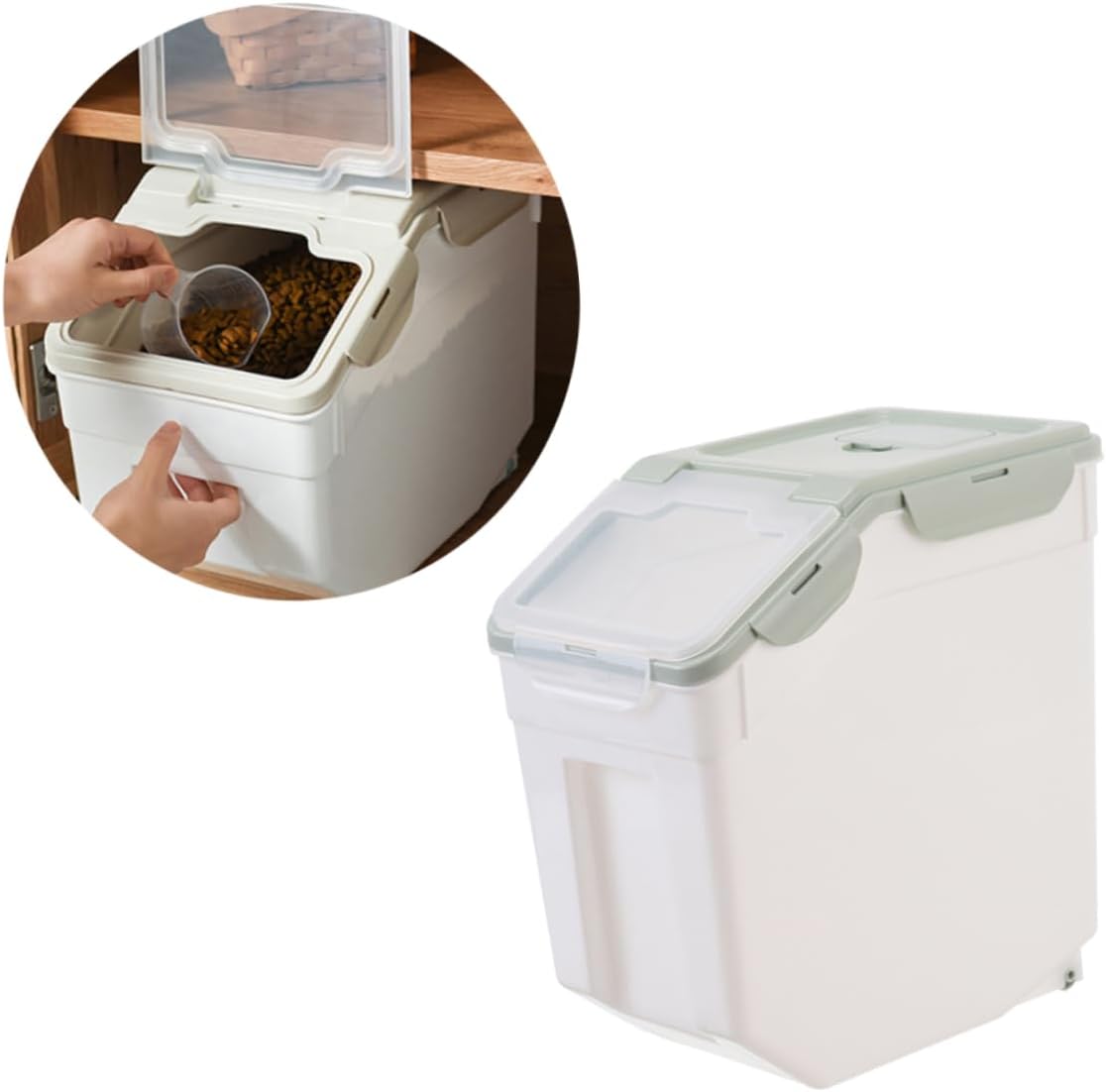 Pp Plastic Grain Storage Barrel Pet Food Container Dog Food Containers Sealed Storage Case