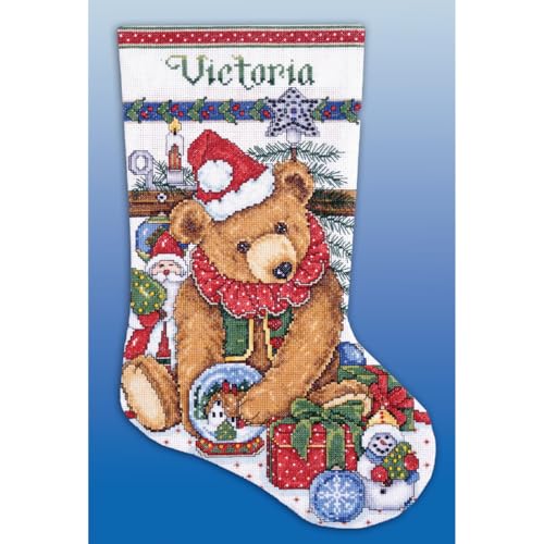 Victorian Bear Counted Cross Stitch Stocking Kit