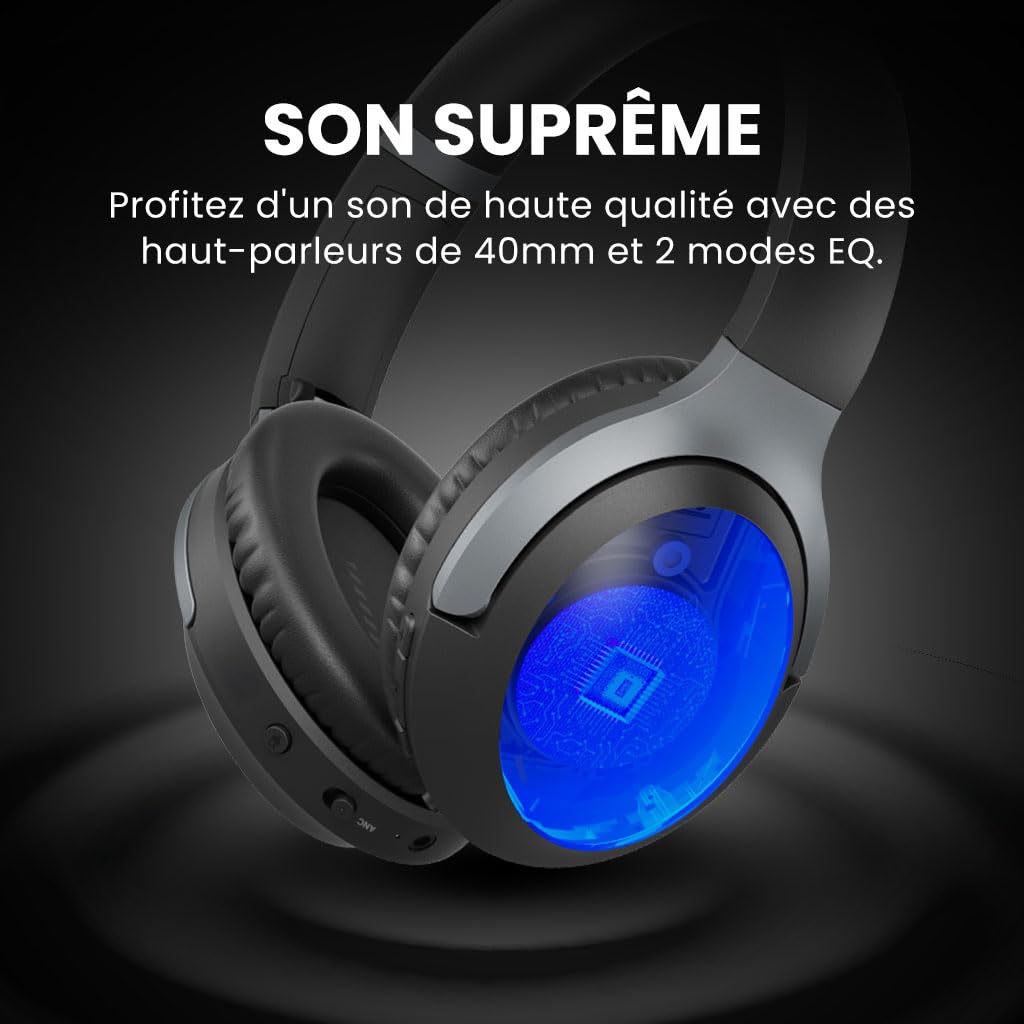 Avantalk Aria 3 - Multifonction Casque Bluetooth & Micro-Casque Sans Fil 2-en-1, Connexion Double (PC & Téléphone), Micro Antibruit, Voix Claire pour Appels & Musique, autonomie 55 h, Port Confortable