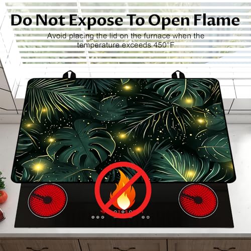 Image of BVBOX Stove Top Cover for Electric Stove, 28 inch x 20 inch Glass Cooktop Protector Mat with Hanging Loops, Anti-Scratch Non-Slip Dish Drying Mat, Washable Countertop Pad