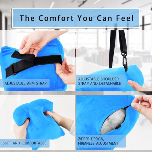 Shoulder Pillow for Side Sleepers With Strap, Shoulder Surgery Pillow for Sleeping, Rotator Cuff Pillow for Shoulder Pain Relief, Arm Pillows After Surgery, Side Sleeper Pillow for Shoulder Pain, Blue