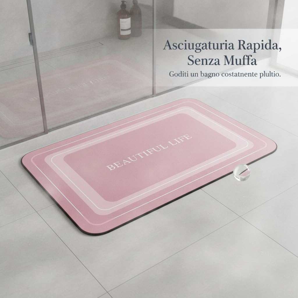 Tapis Bain Diatomée Séchage, Marron crème, 80x120cm