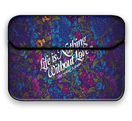 Image of TheSkinMantra Life is Nothing Without Love Laptop Sleeve /Slip case /MacBook Sleeve for 13-13.3 inch Laptops, Multi-Coloured, (13207MAC)
