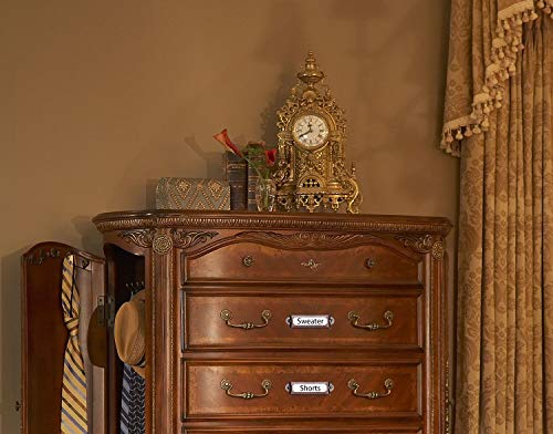 Onlykxy 20Pcs Antique Brass Metal Drawer Door Lab Tag Label Pull Frame Handle File Name Card Holder For Furniture Cabinet Hardware Box Case Bin 17X60Mm (Red Copper) #TOP6