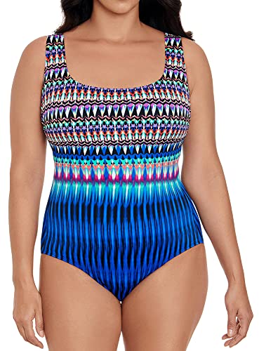 Longitude Plus Women's Swimwear Double X-Back Tank Soft Cup One Piece Swimsuit2