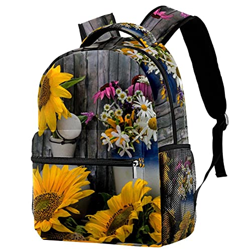 Sac à dos avec de nombreuses poches et motif fleurs pour ados
