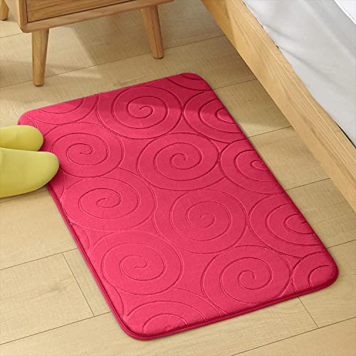 OSVAW Einfarbiges Badezimmerteppich-Set, 3-teilig Badteppich, Weich, Saugfähig, rutschfest, Badematte, Teppiche Und Toilettendeckelbezug, Waschbar (Weinrot) – Bild 3