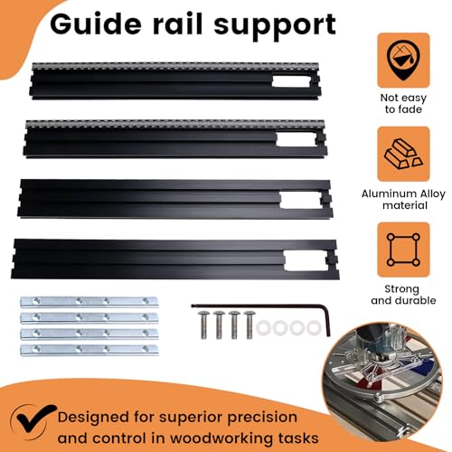 Pqahffowr Trimming Machine Milling Groove Engraving Guide Rail Adjustable Backing Auxiliary Guide Rail Bracket Woodworking Tools - Image 6