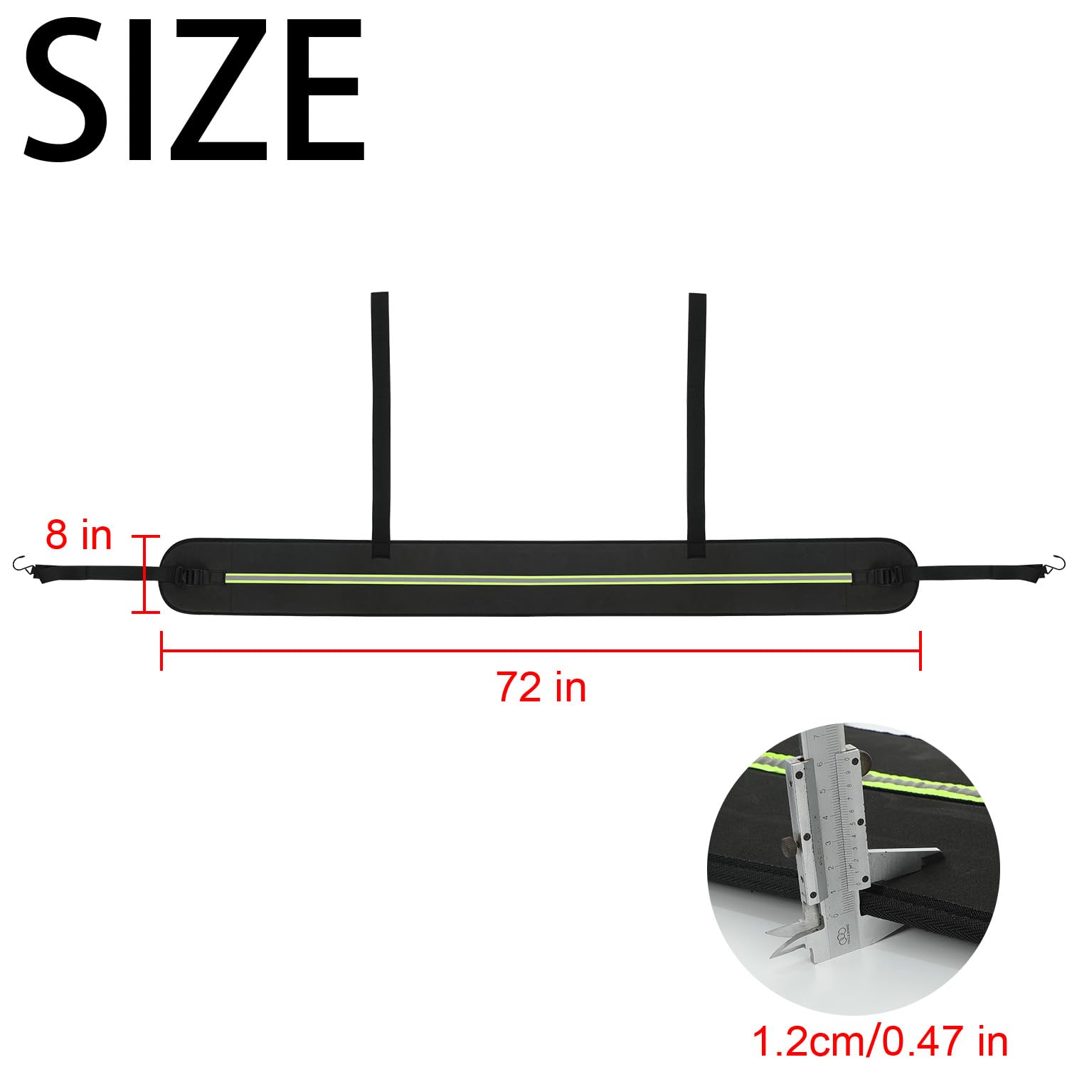 Rear Bumper Guards for Cars, Car Bumper Protector with Long Safety Reflector for Nighttime Visibility, Rear Bumper Protector 72" x 8.07" x 0.4"(DO NOT Drive with IT ON)