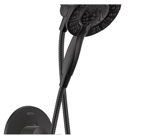 Delta Albion 14 Series Matte Black Bathtub Shower Faucet Set with