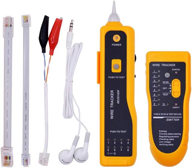 Rastreador de fios, localizador de linha RJ11 RJ45, testador de cabo portátil, rastreador de fio de telefone, Ethernet, detector de cabo de rede LAN para coleta de cabos de rede, testador